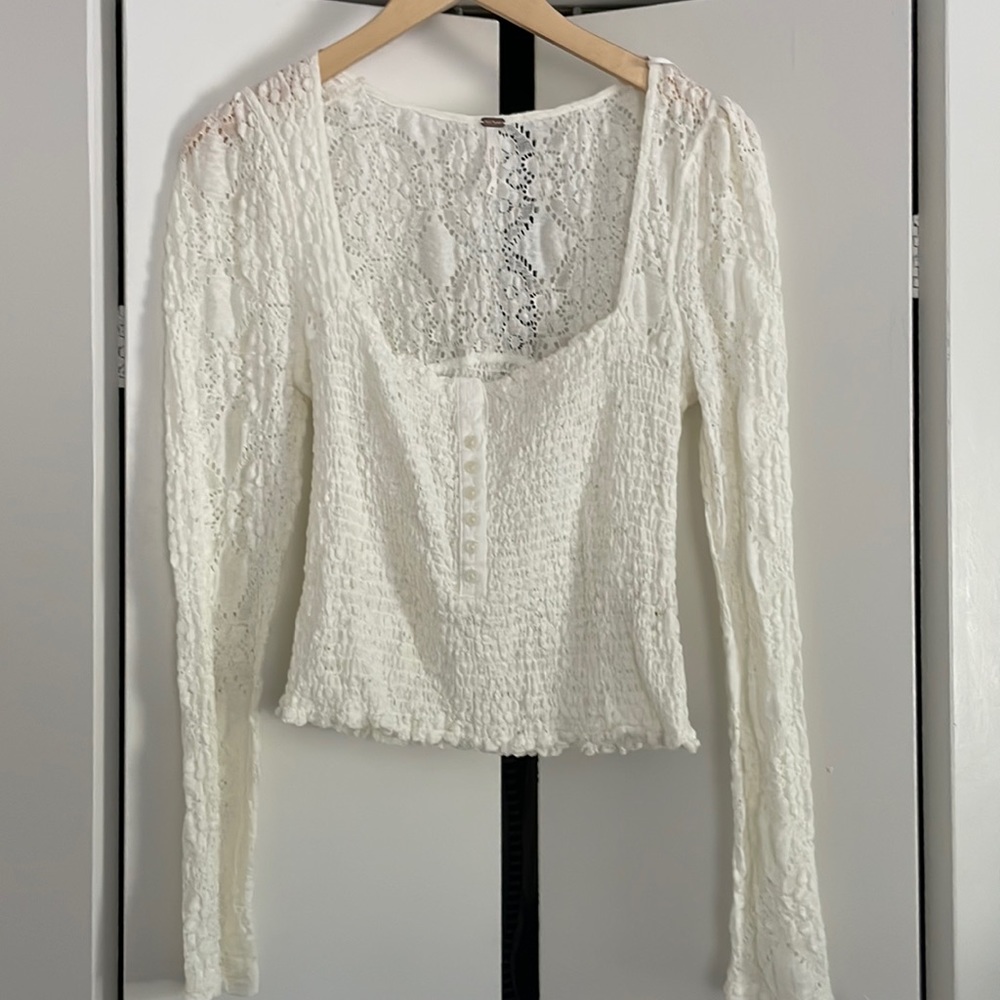Lace free people blouse